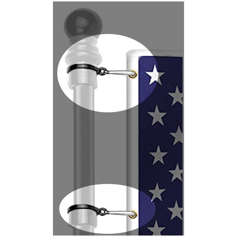 4 Flag Rings with hooks